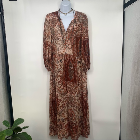 Zara | Dresses | Zara Floral Long Sleeve Maxi Dress | Poshmark